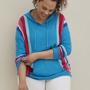 Torrid 1X Striped Super Soft Raglan Hoodie NWT
